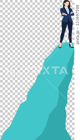 站在懸崖上的女商人的插圖 站在懸崖上的女商人的插圖 121697598