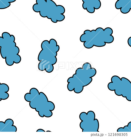 Seamless Clouds on White Background. Floating Clouds. 121698305