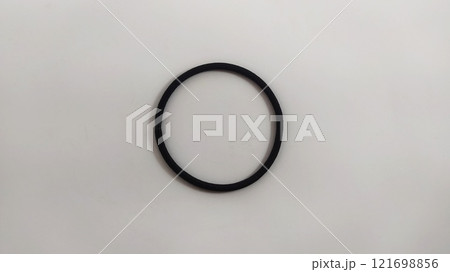 Subject shot of black scrunchies. rubber band. The vogue accessories are isolated on the white background. Subject shot of black scrunchies. rubber band. The vogue accessories are isolated on the white background. 121698856