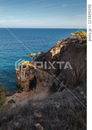 rocks and stones on the background of the sea 121699208