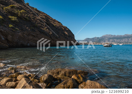 rocks and stones on the background of the sea 121699210
