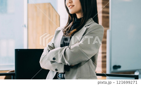 腕を組んで微笑む女性・ビジネスウーマン 121699271