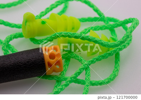 Bright Green rubber earplugs with Nerf bullet safety 121700000