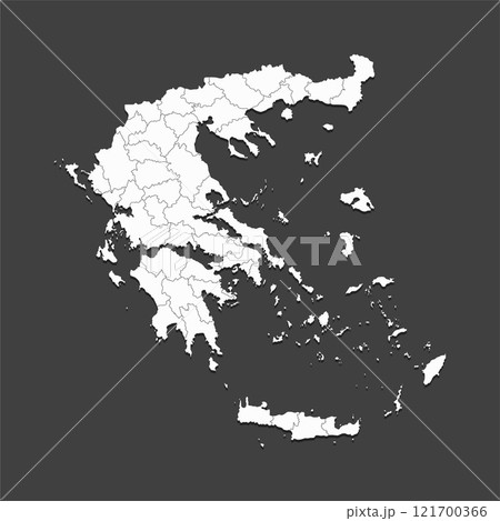 Vector map country Greece divided on regions 121700366