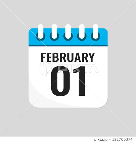 Icon page calendar day - 1 February Icon page calendar day - 1 February 121700374