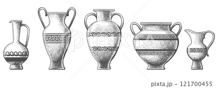 Hand drawn Greek vases Hand drawn Greek vases 121700455