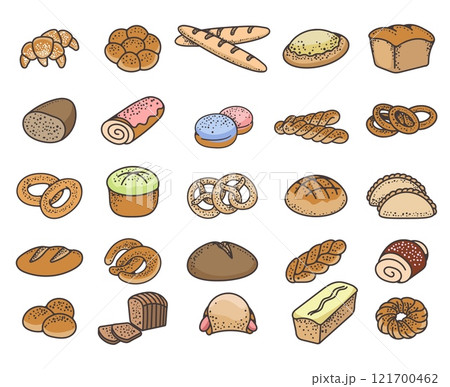 Bakery products colorful icons 121700462