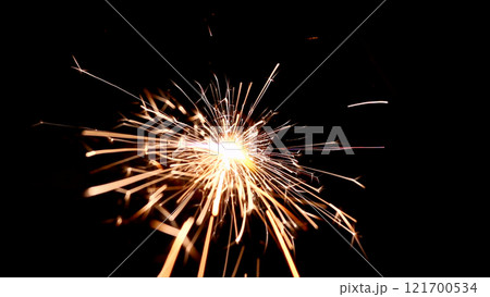Metall cutting sparks with gas welding 121700534
