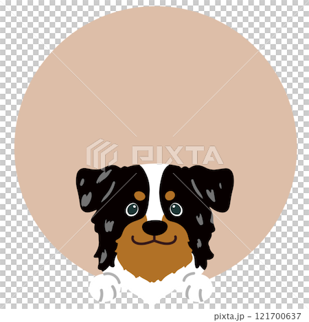 シンプルで可愛いオーストラリアンシェパードの丸いアイコン シンプルで可愛いオーストラリアンシェパードの丸いアイコン 121700637