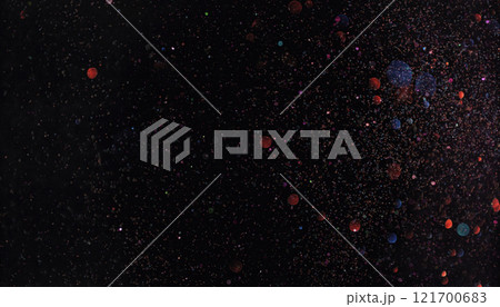 Bokeh background. Dark red gold magical christmas bokeh background 121700683