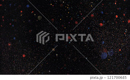 Bokeh background. Dark red gold magical christmas bokeh background 121700685
