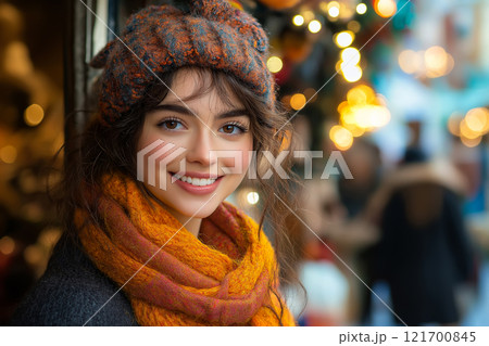 Winter shopping event. Winter shopping concept. 121700845