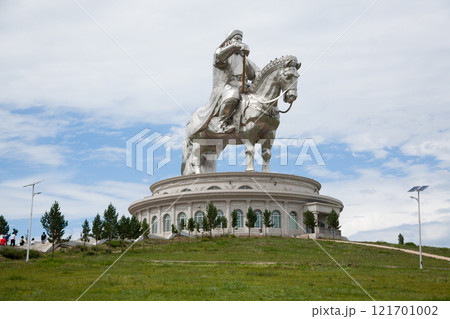 Genghis Khan equestrian statue view, Mongolia Genghis Khan equestrian statue view, Mongolia 121701002