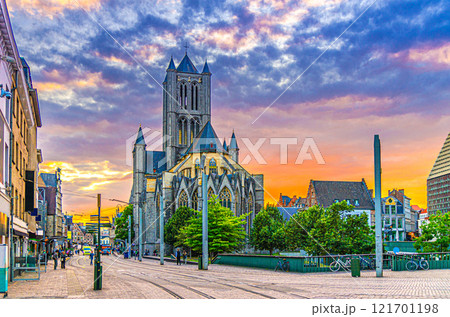 Ghent city historical centre, Flemish Region, Belgium 121701198