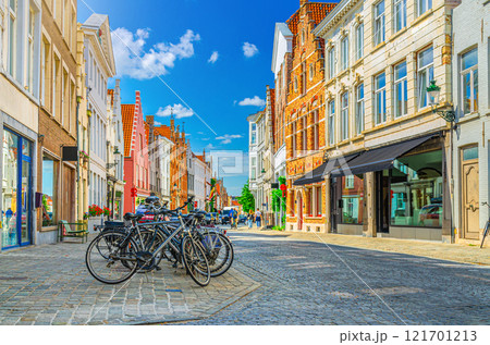 Bruges city historical centre, Flemish Region, Belgium 121701213