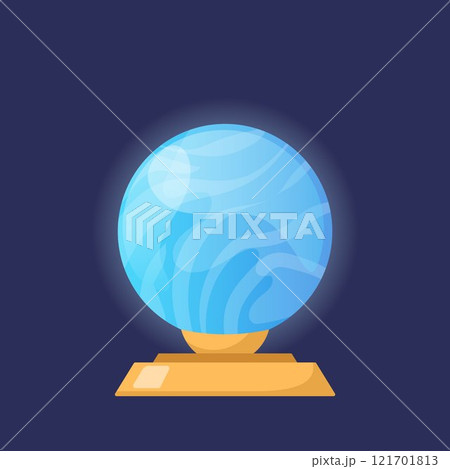 Crystal ball for fortune telling, magic tool of fortuneteller and magician. Vector illustration. 121701813