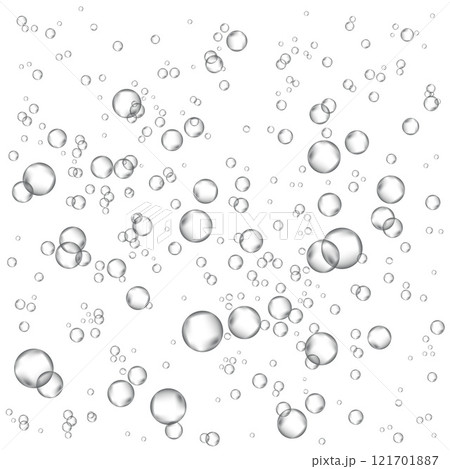 Oxygen air bubbles  flow  in water on white  background. 121701887