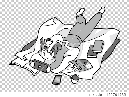 People who enjoy games while lying down 121701986