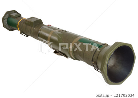 US ARMY anti-tank rocket propelled grenade launcher AT4 isolated on white 121702034