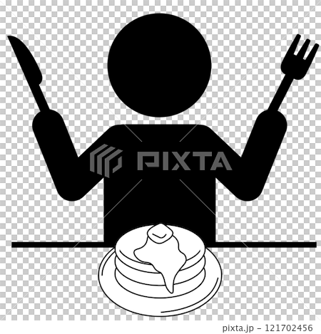 吃煎餅的人的象形圖 吃煎餅的人的象形圖 121702456