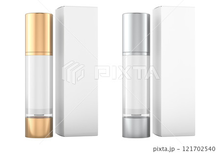 Cosmetic skincare products with packaging boxes, mockup template. 3D rendering 121702540