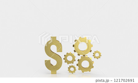 The Gold dollar symbol and gear for technology or Business concept 3d rendering. 121702691