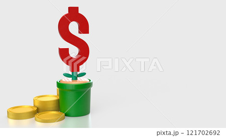 The Red Dollar symbol in Plant for Business concept 3d rendering. The Red Dollar symbol in Plant for Business concept 3d rendering. 121702692