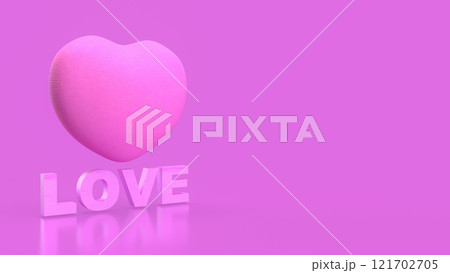 The Hearth and love text for valentine or wedding concept 3d rendering. 121702705