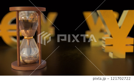 The Sand clock  and money symbol for Business concept 3d rendering. The Sand clock  and money symbol for Business concept 3d rendering. 121702722