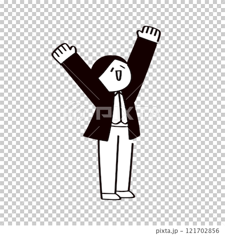 Illustration of a man celebrating and rejoicing 121702856