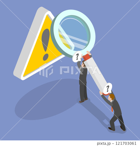 3D Isometric Flat Vector Illustration of Solving Problem, incident Investigation 121703061