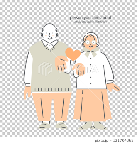 A stylish and simple illustration of a happy couple 121704365