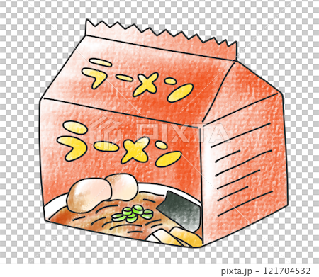 ゆるめシンプル袋麺　アナログ風 121704532