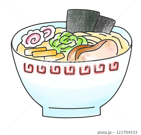 ゆるめシンプルなラーメン　　アナログ風 121704533