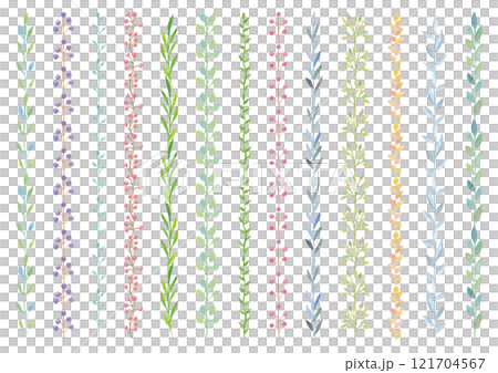 水彩植物裝飾線條13件套 121704567