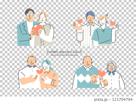 A stylish and simple illustration of a happy couple 121704784