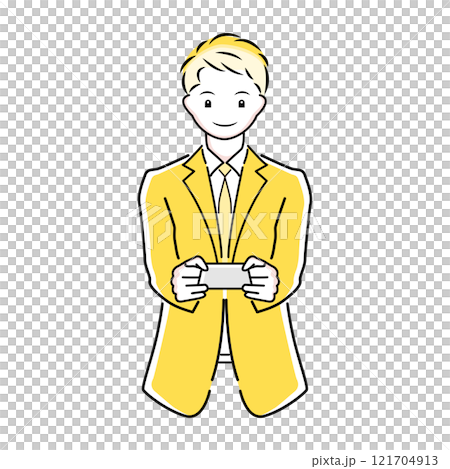 一名商人遞出名片的插圖 121704913