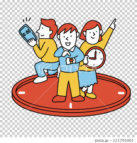 Illustration of a business person managing time - Timekeeper 121705001