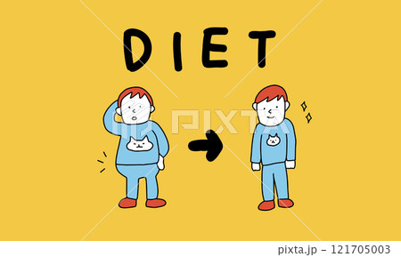 ダイエットに成功した男性のイラスト 121705003