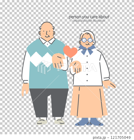 A stylish and simple illustration of a happy couple A stylish and simple illustration of a happy couple 121705049