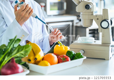 野菜の成分を分析する研究者　管理栄養士 121705553