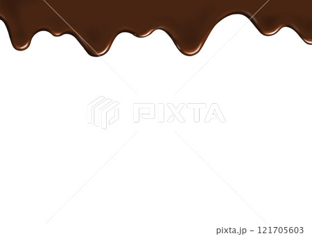 チョコレートが溶けて垂れてくる手描きの背景イラスト 121705603