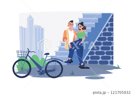 Couple In Love Illustration concept. A flat illustration isolated on white background 121705832