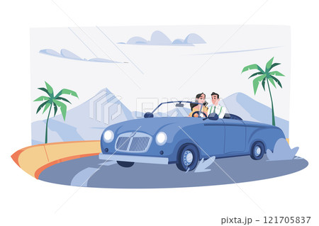 Couple In Love Illustration concept. A flat illustration isolated on white background Couple In Love Illustration concept. A flat illustration isolated on white background 121705837
