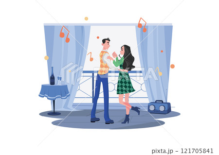 Couple In Love Illustration concept. A flat illustration isolated on white background 121705841