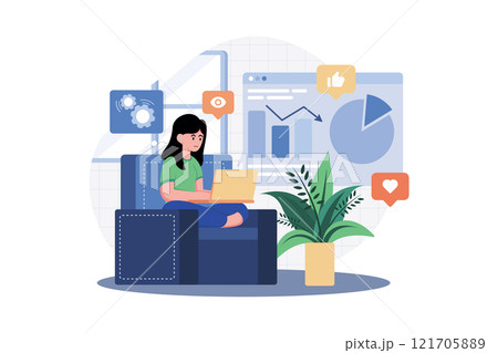 Marketing Employee Analyzing Marketing Marketing Employee Analyzing Marketing 121705889
