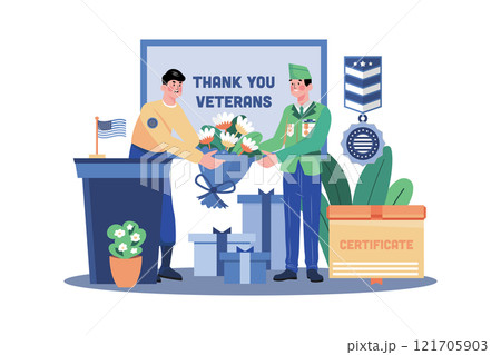 Military Officer Present Award Certificates To Veterans Of Service 121705903