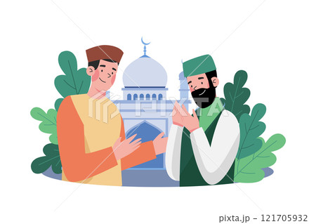 Muslim Man Confessing His Sins During Ramadan 121705932