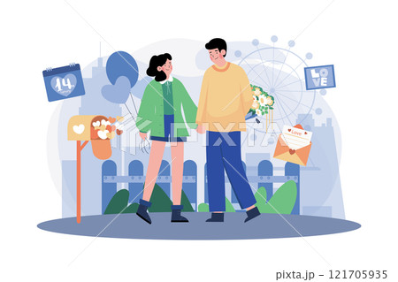 Couple In Love Happiness Couple Relax Outdoor. 121705935