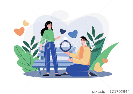 Man Presented An Engagement Ring For His Girlfriend. 121705944